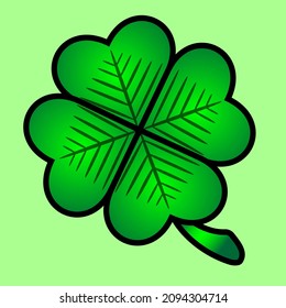 Illustration of clover icon in green color