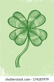 Illustration clover on a green paper