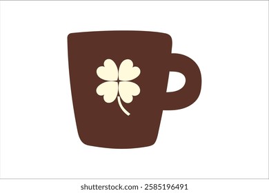 Illustration of a clover pattern coffee cup