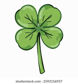 Illustration of Clover Representing Financial Industry Isolated on White Background. Clover Symbolizing Wealth Sector, Clover Icon for Banking