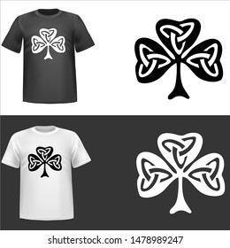 illustration of Clover, sticker,tshirt print, vector illustration