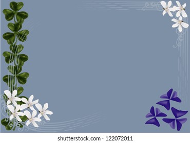 ilustración con decoración de trébol y cultivo de piedra