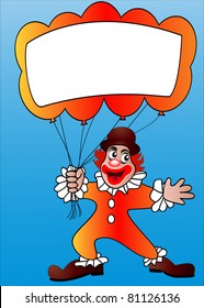  illustration clown with air ball and message