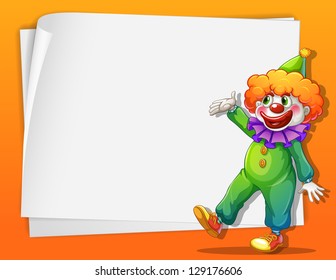 Illustration of a clown beside an empty space