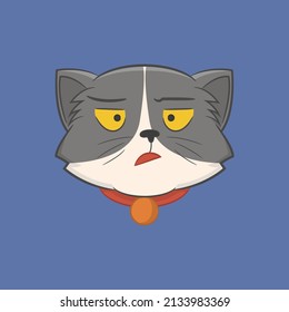 Illustration clown cat showing surprised expression