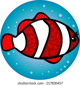 illustration  Clown Fish in the water