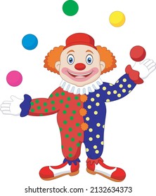 Illustration of a clown juggling balls