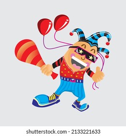 Illustration Clown mascot with full color style