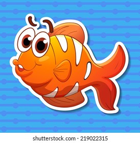 Illustration of a clownfish with background