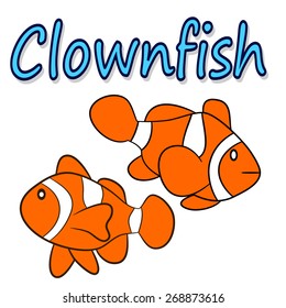 Illustration of a clownfish isolated on a white background