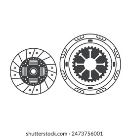 illustration of clutch car part, vector art.