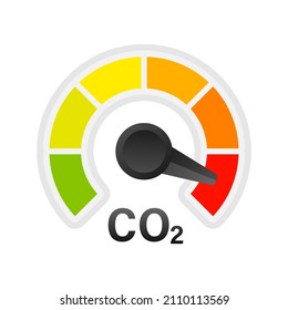 Illustration with co2 indicator. Ecology design on white background. Vector illustration.