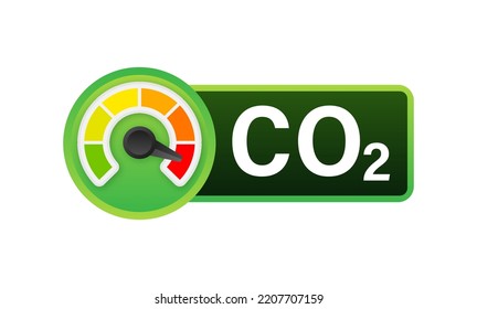 Illustration with co2 indicator. Ecology design on white background. Vector illustration.
