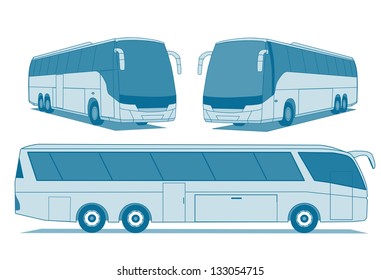 A Illustration Of Coach Buses