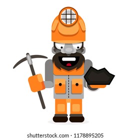 Illustration of a coal miner striking working.