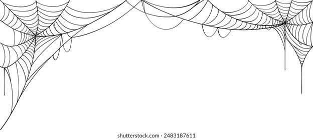 illustration of an cob web background, Spider web line art vector