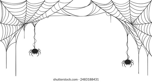 ilustración de un fondo de Web de mazorca, Vector de arte de línea de Web de araña