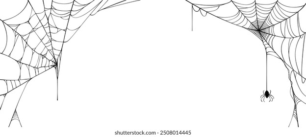 illustration of an cob web background, Spider web line art vector