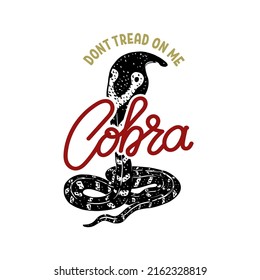 Illustration of cobra. Design element for poster, t shirt, card, banner. Vector illustration