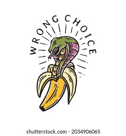 illustration of a cobra emerging from a banana