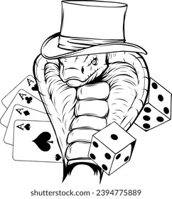 illustration of Cobra head in outline