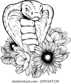 illustration of Cobra head in outline
