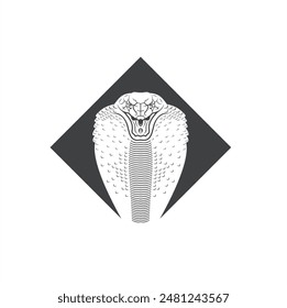 illustration of a cobra, a poisonous snake, vector art.