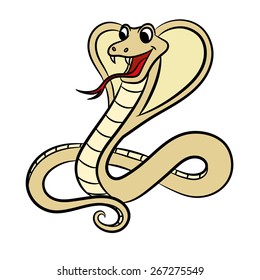 Illustration of cobra snake on a white background. Vector