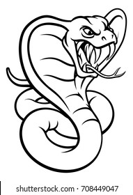An illustration of a cobra snake viper outline coloring illustration