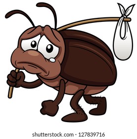 illustration of cockroach cartoon get out