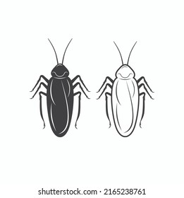 illustration of cockroach, insect, vector art.