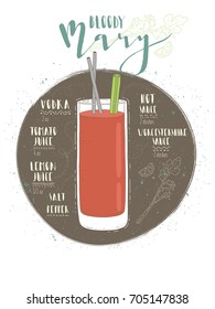 Illustration of cocktail Bloody Mary