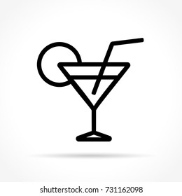Illustration of cocktail icon on white background