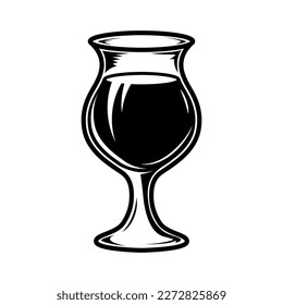 Illustration of cocktail in vintage monochrome style. Design element for logo, label, sign, poster, card, badge. Vector illustration