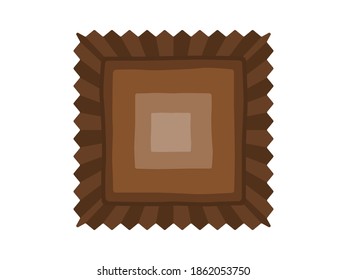 Illustration of cocoa chocolate sweets.