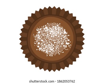 Illustration of cocoa chocolate sweets.