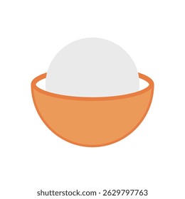 Illustration coconut bowl rubber traditional unique design