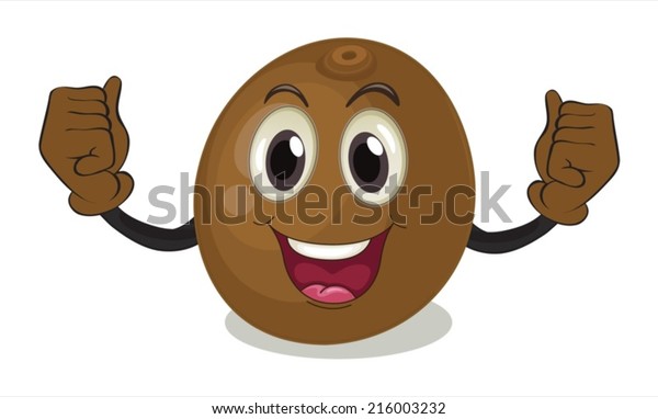 Illustration Coconut Face Stock Vector (Royalty Free) 216003232 ...