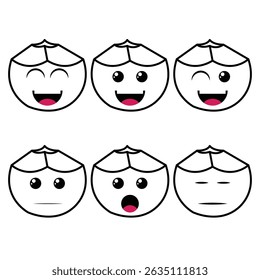 The Illustration of Coconut Fruit Emoticon