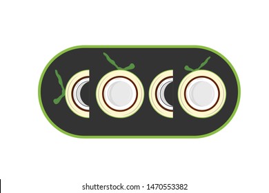 illustration of coconut logo template design.