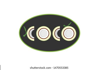 illustration of coconut logo template design.