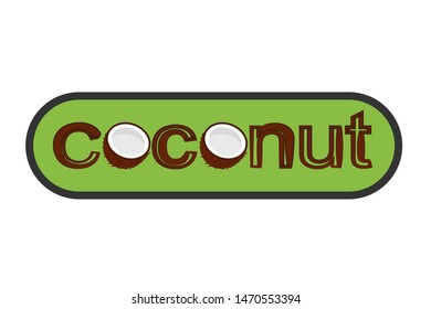 illustration of coconut logo template design.