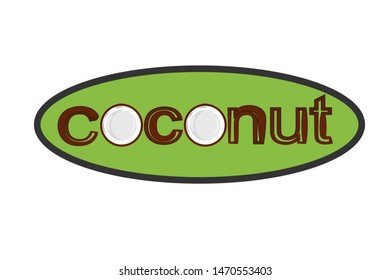 illustration of coconut logo template design.