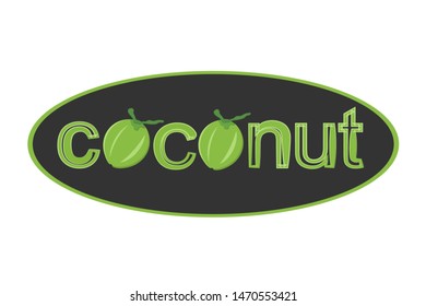 illustration of coconut logo template design.