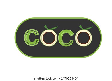 illustration of coconut logo template design.