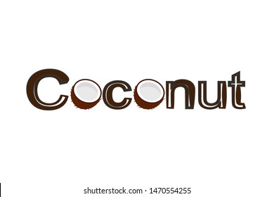 illustration of coconut logo template design.