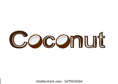 illustration of coconut logo template design.