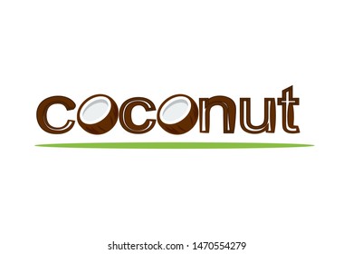 illustration of coconut logo template design.