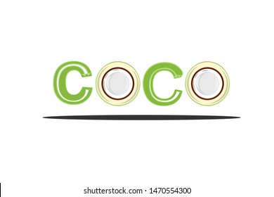 illustration of coconut logo template design.