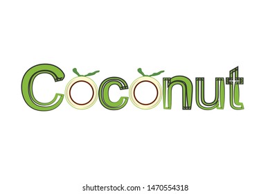 illustration of coconut logo template design.